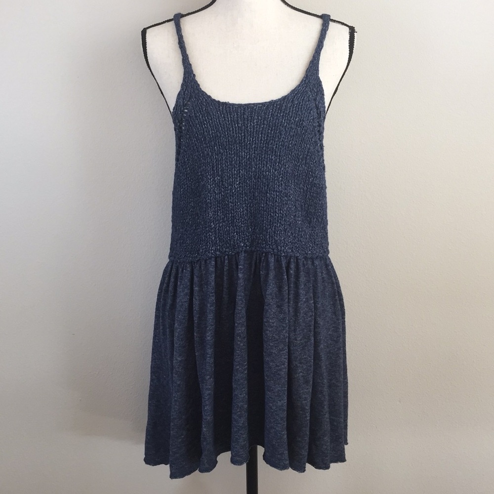 FREE PEOPLE Blue Crochet Top